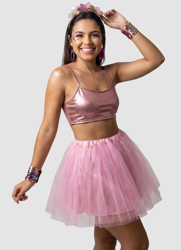 Yends Fashion - Top Metálico Cirré Carnaval Rosa 3