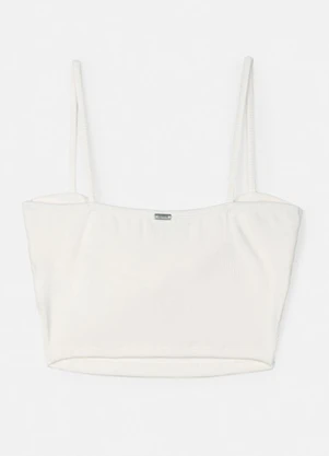 Authoria - Top Off White de Ribana com Nó Off White - AUTHORIA