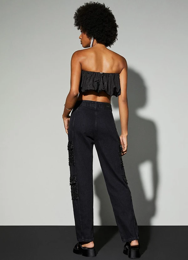 Authoria - Top Preto Balonê de Tafetá Preto 4