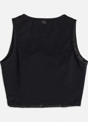 Authoria - Top Preto Fake Leather Preto - AUTHORIA