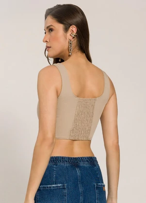 Sofie - Top Regata em Alfaiataria Comfy com Zíper Marrom - SOFIE