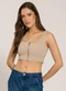 Sofie - Top Regata em Alfaiataria Comfy com Zíper Verde - variação: Marrom