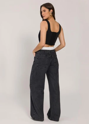 Sofie - Top Regata em Alfaiataria Comfy com Zíper Preto - SOFIE