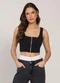 Sofie - Top Regata em Alfaiataria Comfy com Zíper Verde - variação: Preto