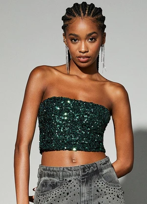 Authoria - Top Reto Verde de Paetê Verde - AUTHORIA