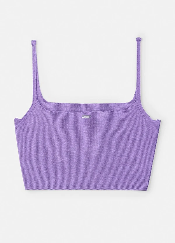 Authoria - Top Roxo de Tricot com Strass Roxo 6