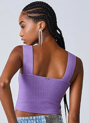 Authoria - Top Roxo de Tricot Roxo - AUTHORIA