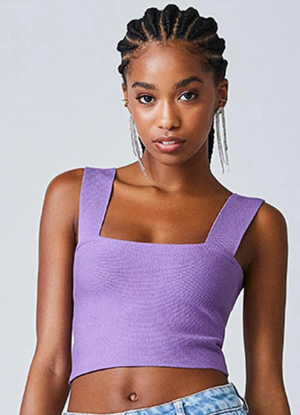Authoria - Top Roxo de Tricot Roxo