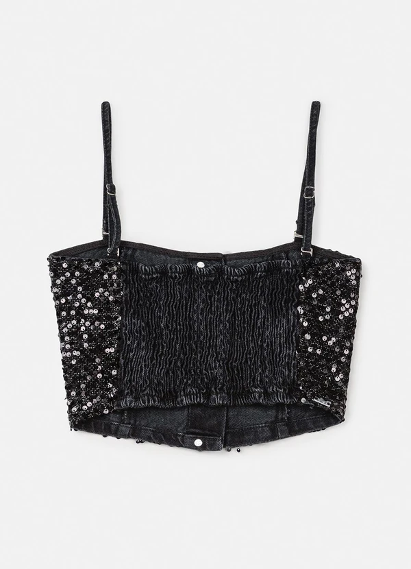 Authoria - Top Sarja Black com Paetê Preto 5