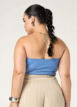 Elegance - Top sem Alça Essentials Azul Parisian - ELEGANCE