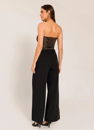 Sofie - Top sem Alças com Brilho Preto - SOFIE