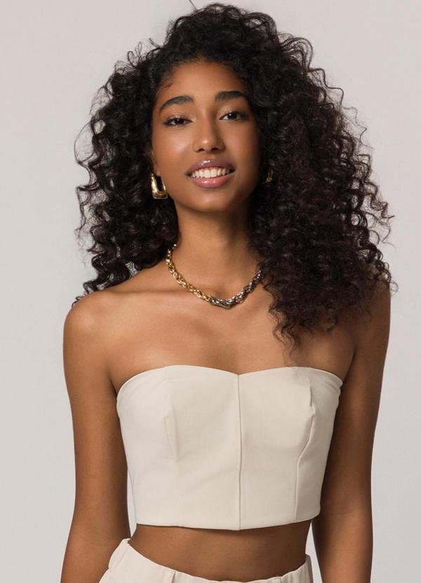 Sofie - Top sem Alças em Alfaiataria Comfy Branco