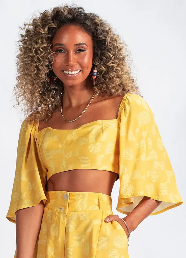 Animale Jeans - Top Tecido Plano Amarelo