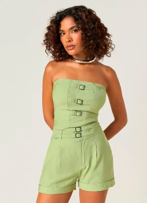 Elegance - Top Tomara que Caia com Cintos Verde - ELEGANCE