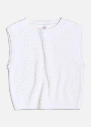 Authoria - Top Tricot Off White com Pedraria Branco - AUTHORIA