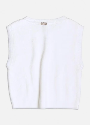 Authoria - Top Tricot Off White com Pedraria Branco - AUTHORIA