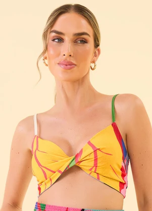 Angel - Top Viscose Estampada Multicores - ANGEL