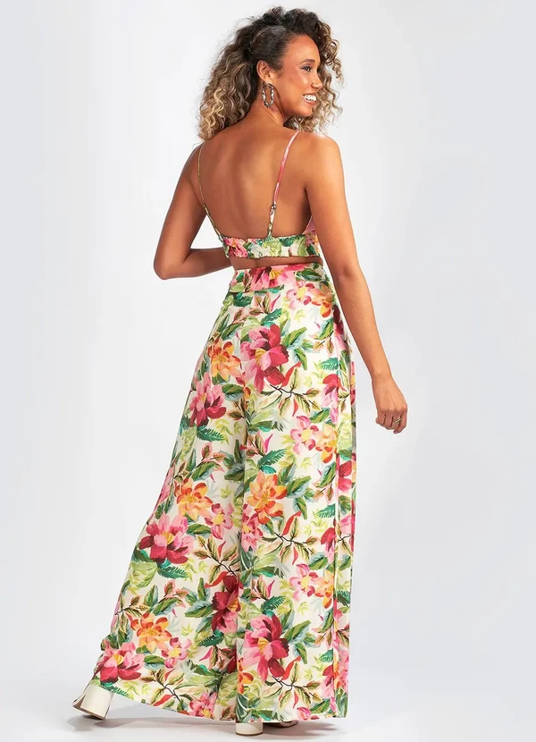 Farm - Top Viscose Flora Pintado Bege 4