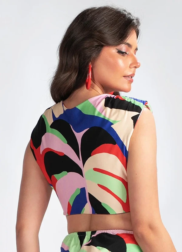 Farm - Top Viscose Folhagem Fresca Verde 2