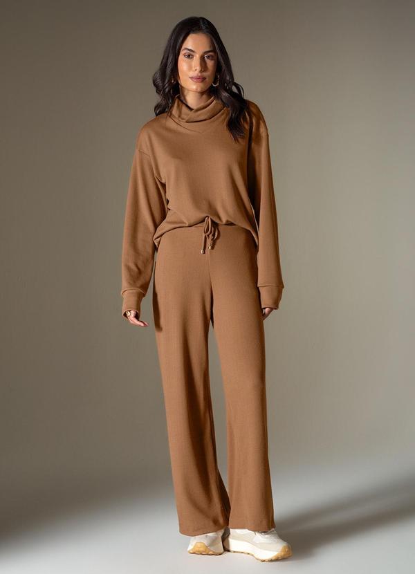 Use Modo - Blusa Manga Longa Gola Role Marrom 2