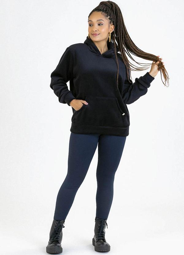 Soft Bonni - Blusão Adulto em Cotelê Dublado Preto 2