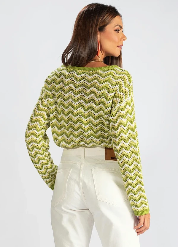 Hering - Blusão de Tricot Chevron Verde 2
