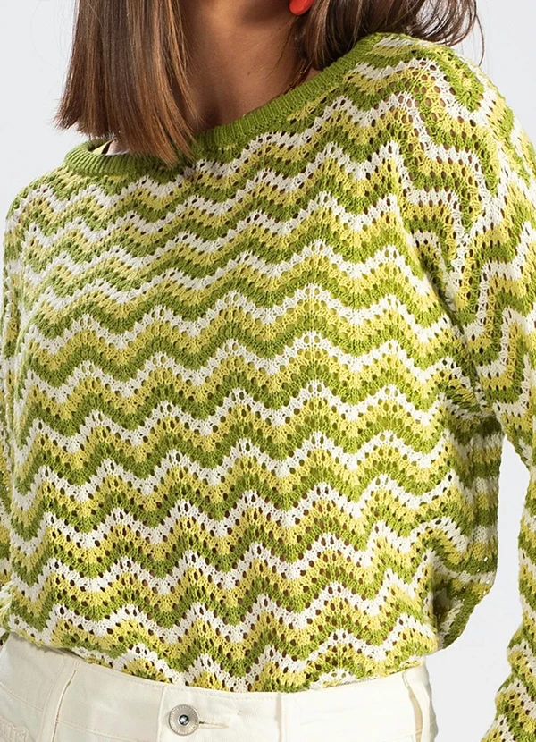 Hering - Blusão de Tricot Chevron Verde 6