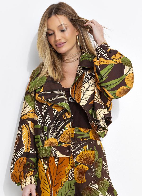 Farm - Bomber Moletom Floresta Sketch Marrom