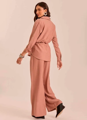 Doce Trama - Camisa Soft Garden em Viscoflow Marrom - DOCE TRAMA
