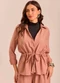 Doce Trama - Camisa Soft Garden em Viscoflow Marrom - variação: Marrom