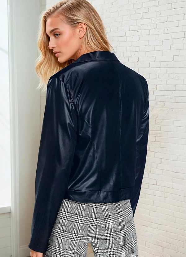 bonprix - Casaco Azul Marinho em Cirrê 2