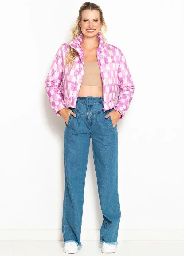 Maria Filó - Casaco de Tactel Estampa Cerda Rosa 3