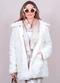 Hiatto Confecção - Casaco Feminino Alongado em Pelo Off White - variação: Off White
