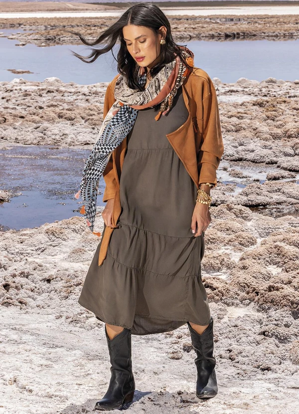 Quintess - Casaco Marrom em Malha Suede 7