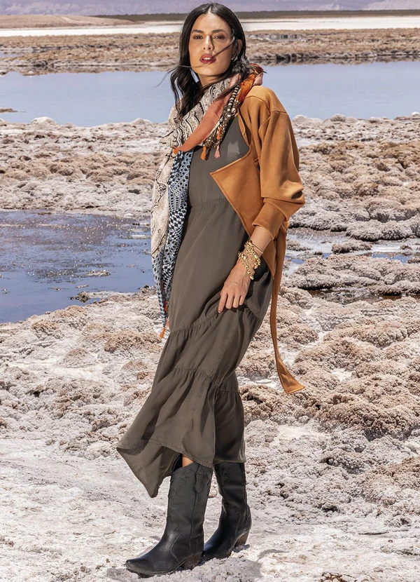 Quintess - Casaco Marrom em Malha Suede 9