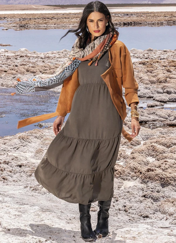 Quintess - Casaco Marrom em Malha Suede 8