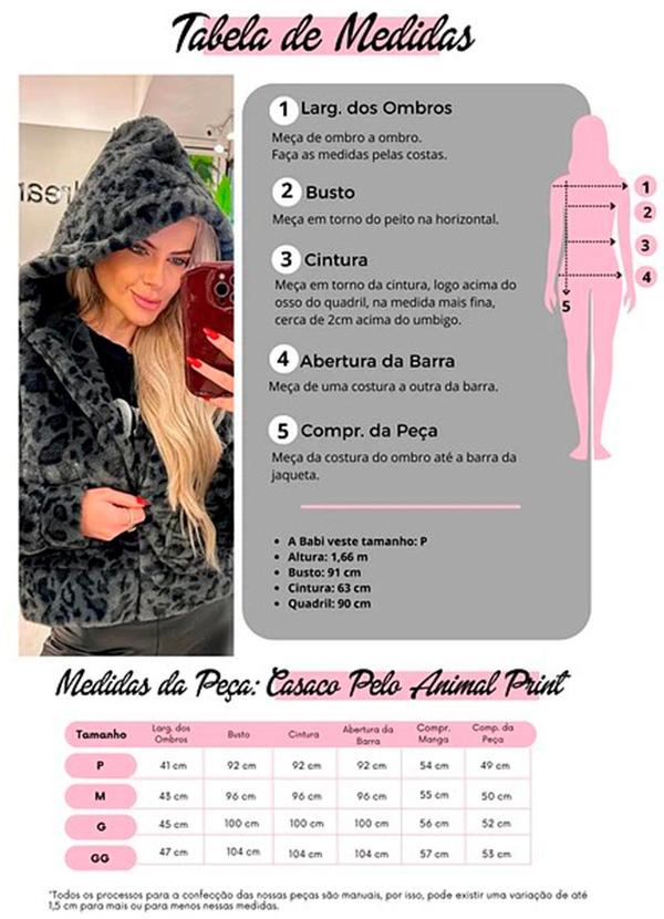 Amo Brand - Casaco Pelo Animal Print Cinza 5