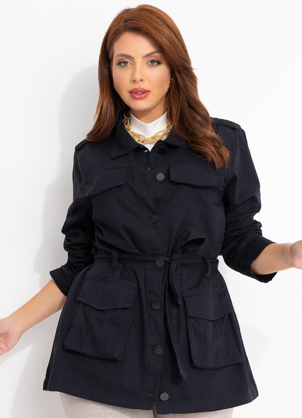 Quintess - Casaco Preto em Sarja 7