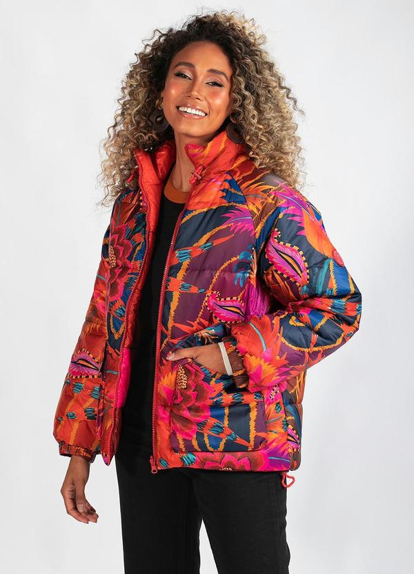 Farm - Casaco Puffer Dupla Face Onda de Floral Estampado 2