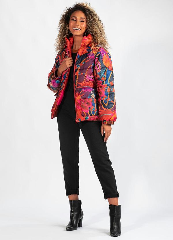 Farm - Casaco Puffer Dupla Face Onda de Floral Estampado 4