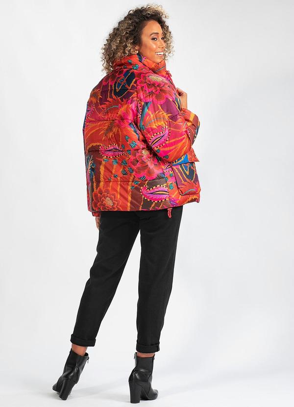 Farm - Casaco Puffer Dupla Face Onda de Floral Estampado 5