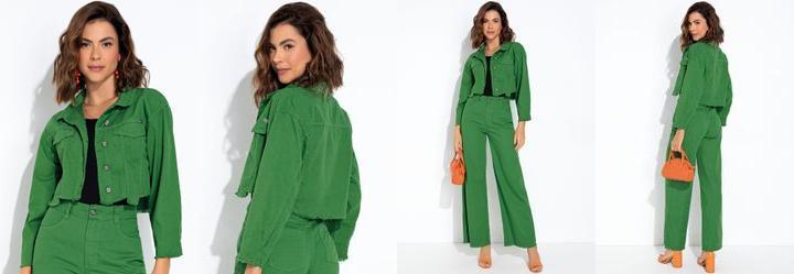 Casaco Verde em Jeans