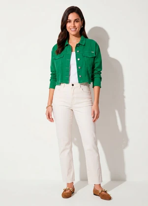 Quintess - Casaco Verde em Jeans - QUINTESS
