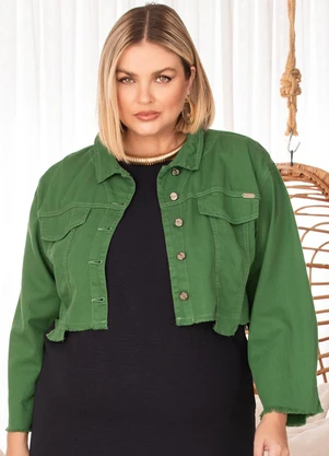Quintess - Casaco Verde em Jeans - QUINTESS
