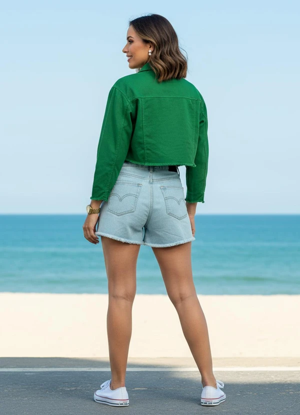 Quintess - Casaco Verde em Jeans 2