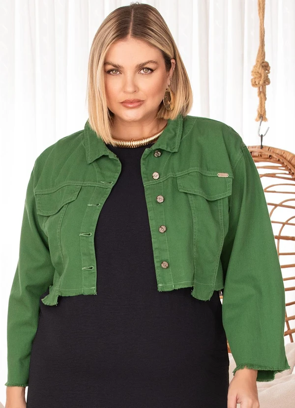 Quintess - Casaco Verde em Jeans 4