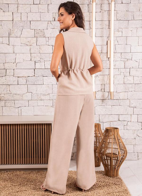 Quintess - Colete Parka Areia em Tecido Texturizado 4