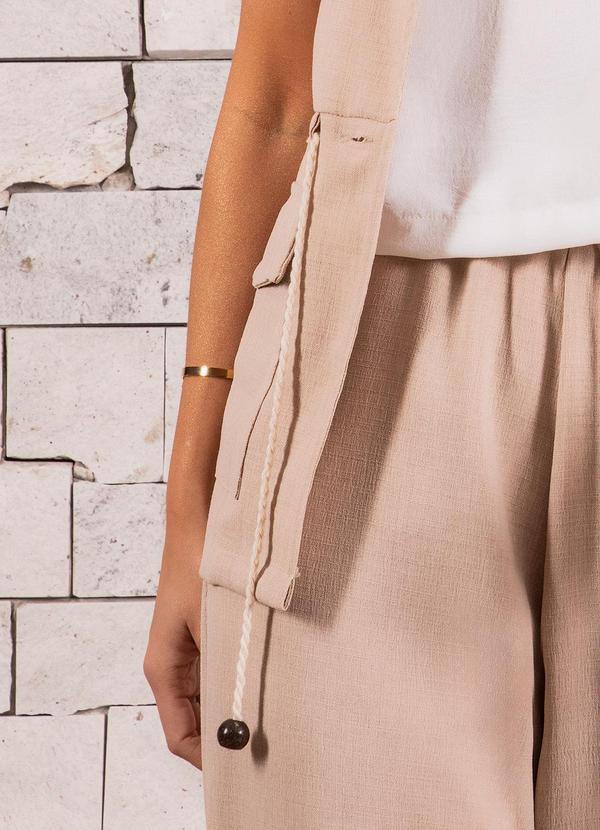 Quintess - Colete Parka Areia em Tecido Texturizado 7