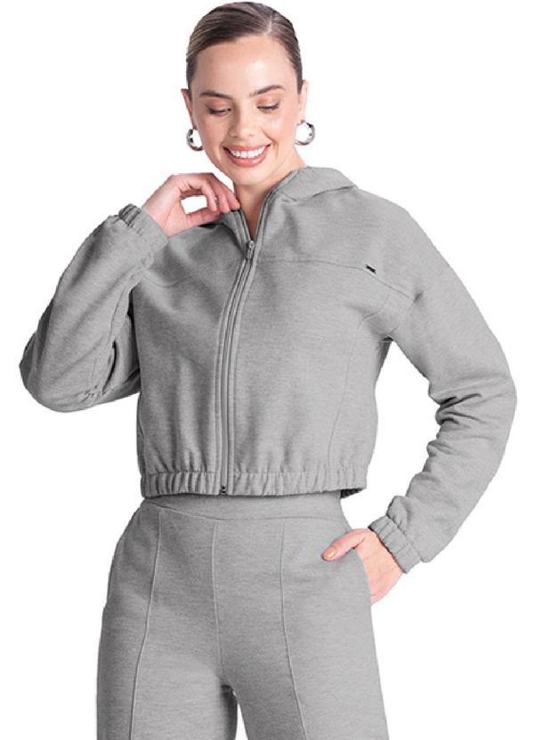 Rezzato - Jaqueta Moletom Zíper Feminino Cinza