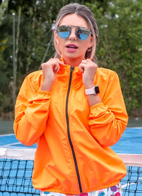 Hiatto Confecção - Corta Vento Feminina Impermeável Neon Laranja